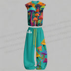 Men's Yayoi Kusama Multicolor Mushroom Sleeveless Tank Top & Elasticated Trousers pants Two-Piece Streetwear Set
