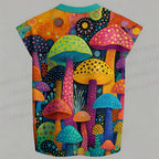 Men's Yayoi Kusama Multicolor Mushroom Sleeveless Tank Top & Elasticated Trousers pants Two-Piece Streetwear Set