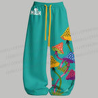 Men's Yayoi Kusama Multicolor Mushroom Sleeveless Tank Top & Elasticated Trousers pants Two-Piece Streetwear Set