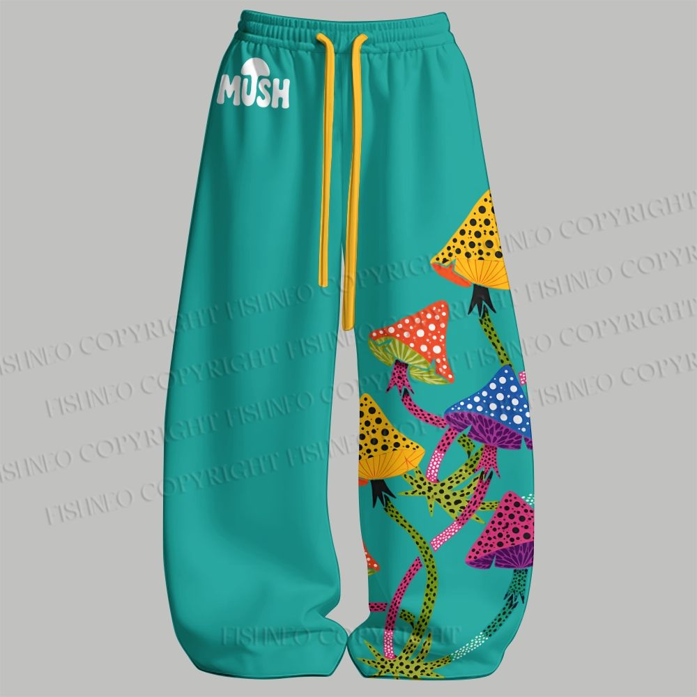Men's Yayoi Kusama Multicolor Mushroom Sleeveless Tank Top & Elasticated Trousers pants Two-Piece Streetwear Set