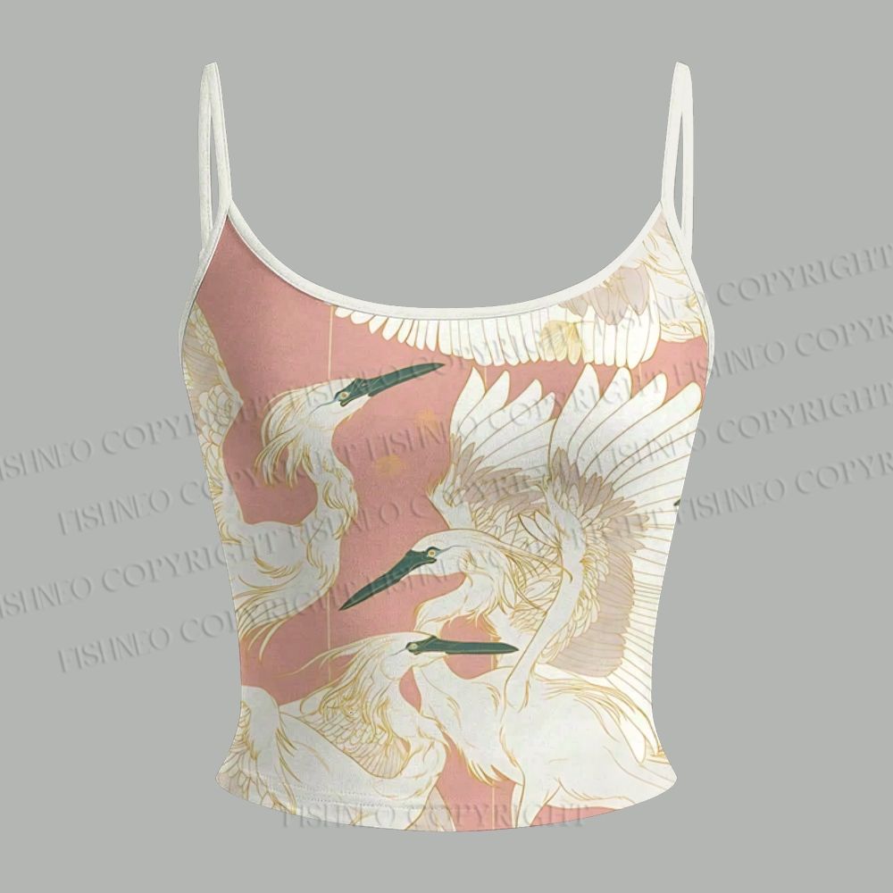 Vintage Crane Top & Elasticated Trousers Two-Piece Set