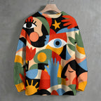 Eyes Art Graffiti Crew Neck Sweater