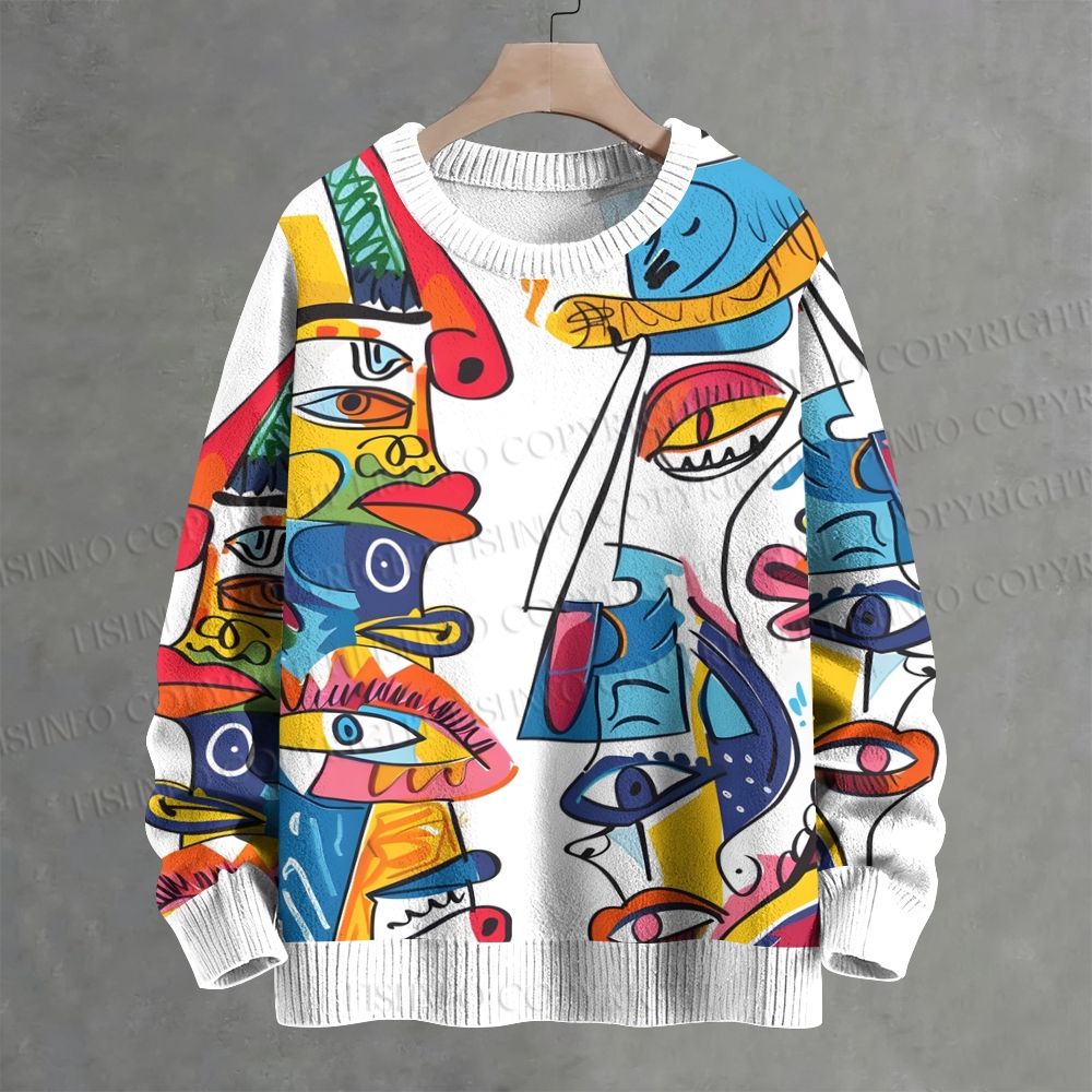 Abstract Art Painting Crew Neck Sweater