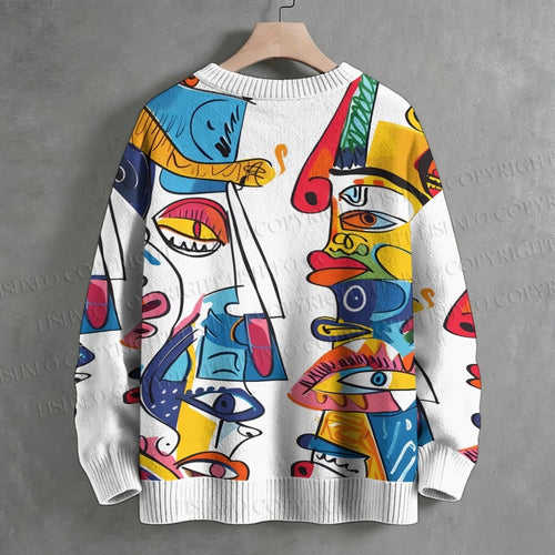 Abstract Art Painting Crew Neck Sweater