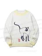 Unisex Sumi e ink Siamese Cat Gradient Casual sweater
