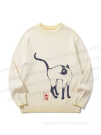 Unisex Sumi e ink Siamese Cat Gradient Casual sweater