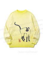 Unisex Sumi e ink Siamese Cat Gradient Casual sweater