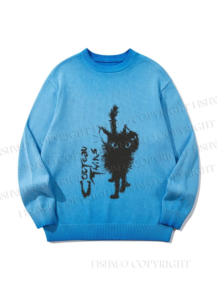 Unisex Black Cat Gradient Casual sweater
