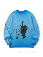 Unisex Black Cat Gradient Casual sweater