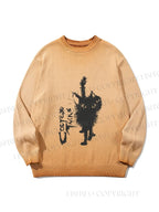 Unisex Black Cat Gradient Casual sweater