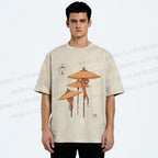 Unisex Umbrella Yokai Printed Washed Tee
