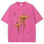Unisex Umbrella Yokai Printed Washed Tee