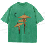 Unisex Umbrella Yokai Printed Washed Tee