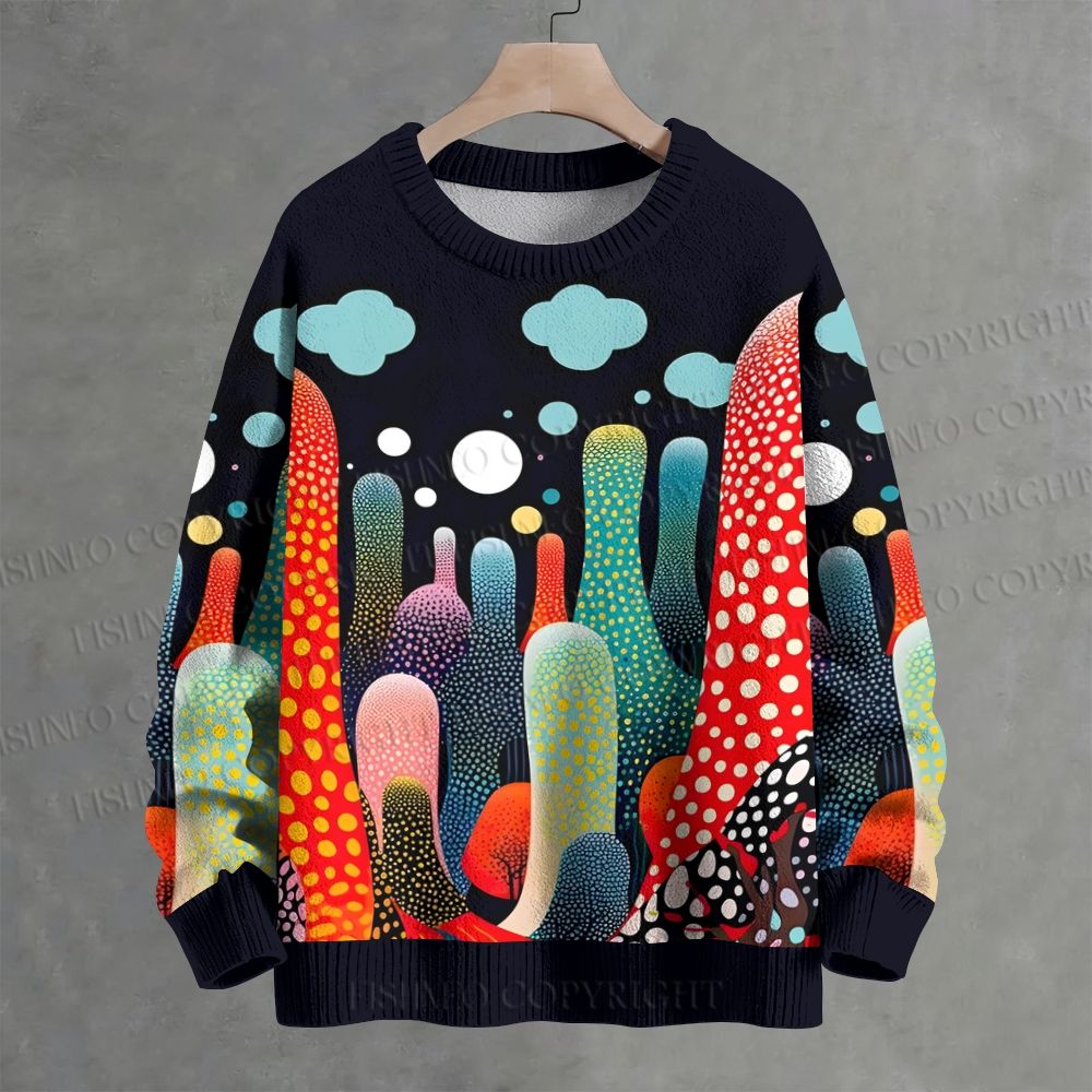 Yayoi Kusama Dots Valley Crew Neck Sweater