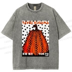 Unisex Yayoi Kusama Pumpkin Printed Washed Tee