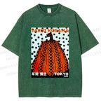Unisex Yayoi Kusama Pumpkin Printed Washed Tee