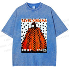 Unisex Yayoi Kusama Pumpkin Printed Washed Tee