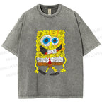 Unisex Spongebob Printed Washed Tee