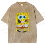 Unisex Spongebob Printed Washed Tee
