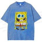 Unisex Spongebob Printed Washed Tee