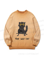 Unisex Your Silly Cat Funny Drawing Gradient Casual sweater