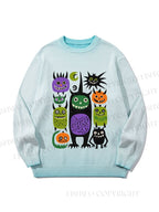 Unisex Halloween Monsters Gradient Casual sweater