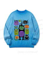 Unisex Halloween Monsters Gradient Casual sweater