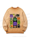 Unisex Halloween Monsters Gradient Casual sweater