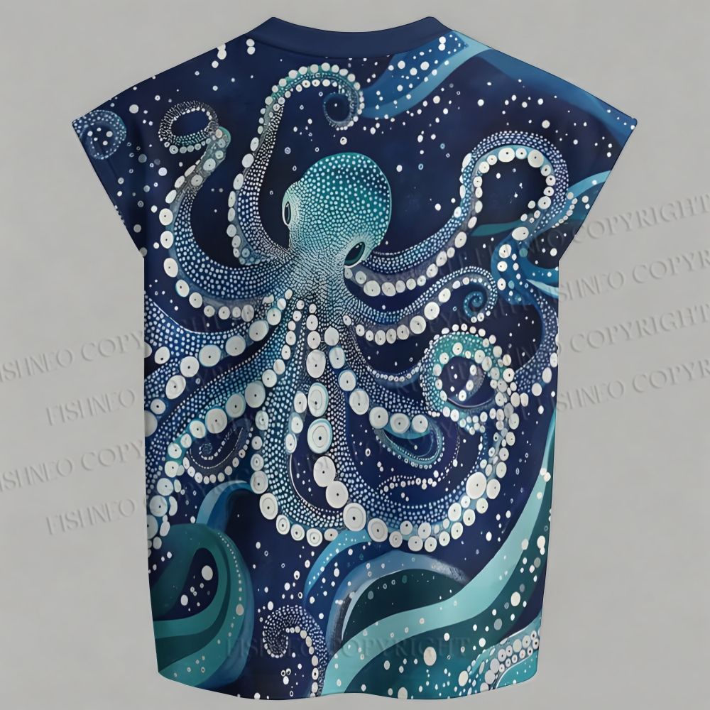 Yayoi Kusama Octopus Sleeveless Tank Top & Elasticated Trousers pants Two-Piece Streetwear Set