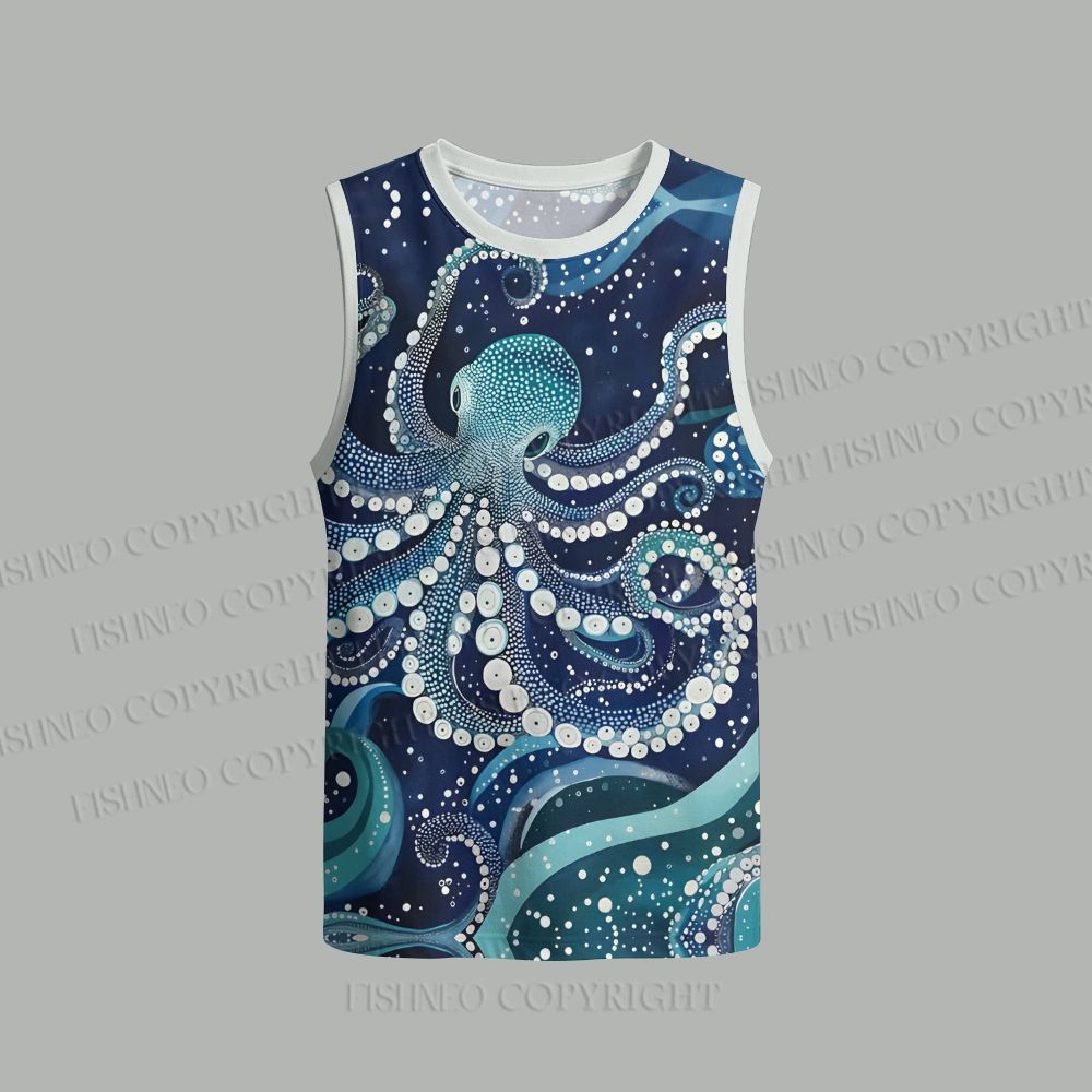 Unisex Yayoi Kusama Octopus Loose Tank Top Set