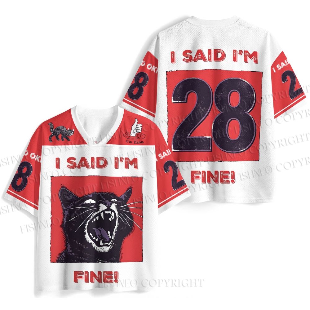 I Said I'm Fine Black Cat Jersey Shirts