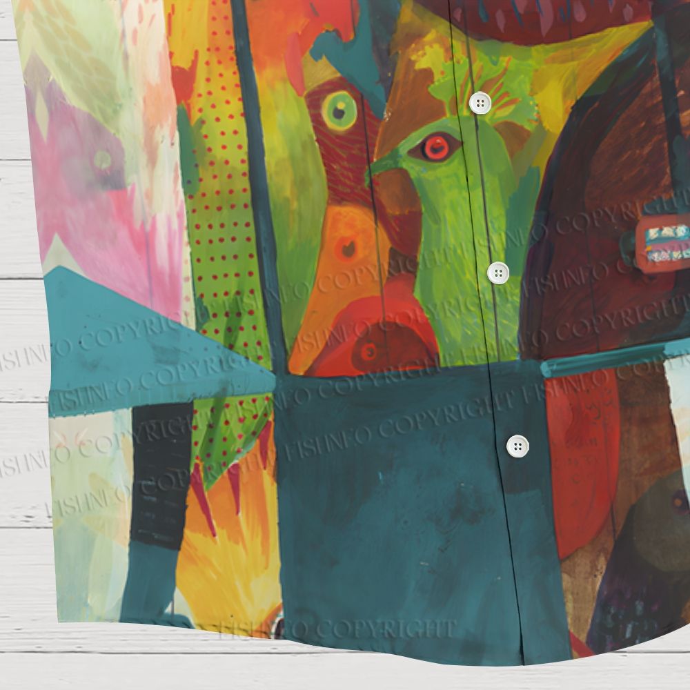 Gorilla Printed Lapel Hawaiian Shirt