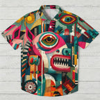 Abstract Geometric Unicorn Printed Hawaiian Shirt