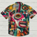 Abstract Geometric Unicorn Printed Hawaiian Shirt