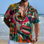 Abstract Geometric Unicorn Printed Hawaiian Shirt