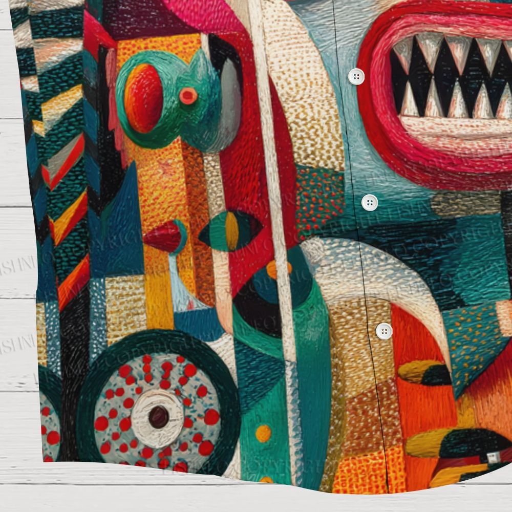 Abstract Geometric Unicorn Printed Hawaiian Shirt