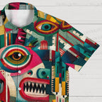 Abstract Geometric Unicorn Printed Hawaiian Shirt