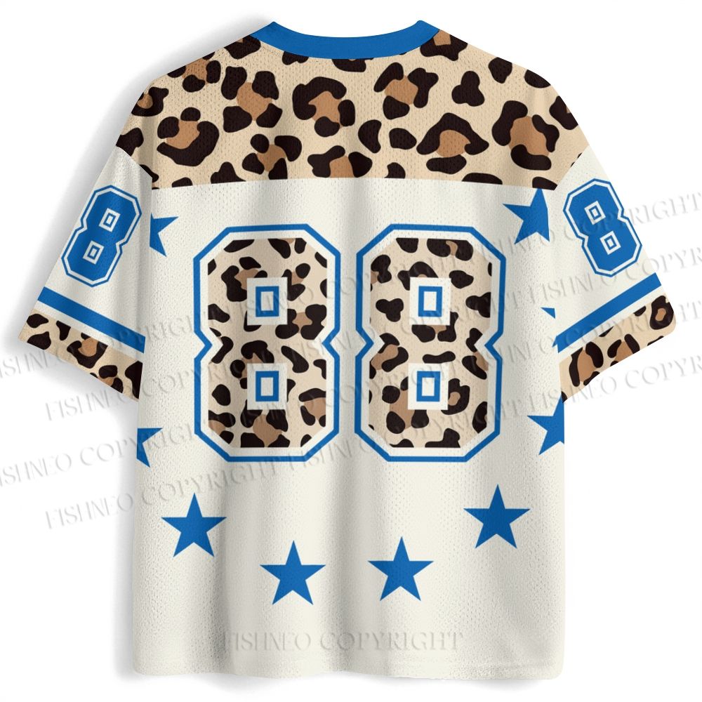 Leopard Print Cross With Stars Jersey Shirts