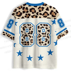 Leopard Print Cross With Stars Jersey Shirts