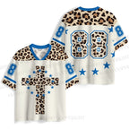 Leopard Print Cross With Stars Jersey Shirts