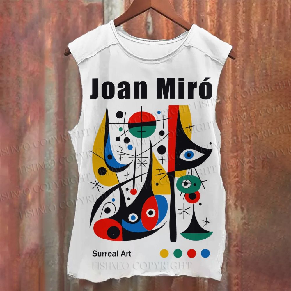 Unisex Casual Joan Miró Abstract Art Printed Tank Top