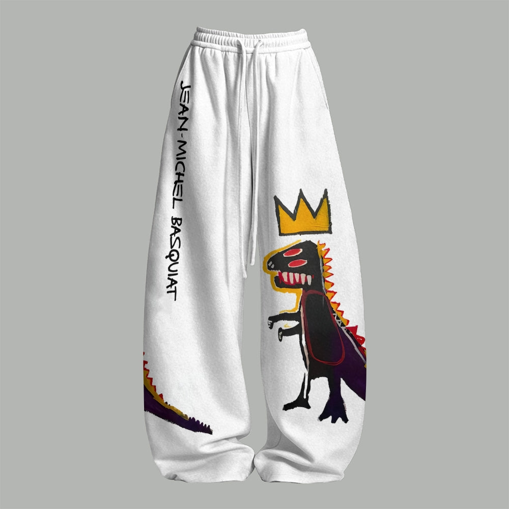 Jean-Michel Basquiat Style Doodle Top & Elasticated Trousers Two-Piece Set