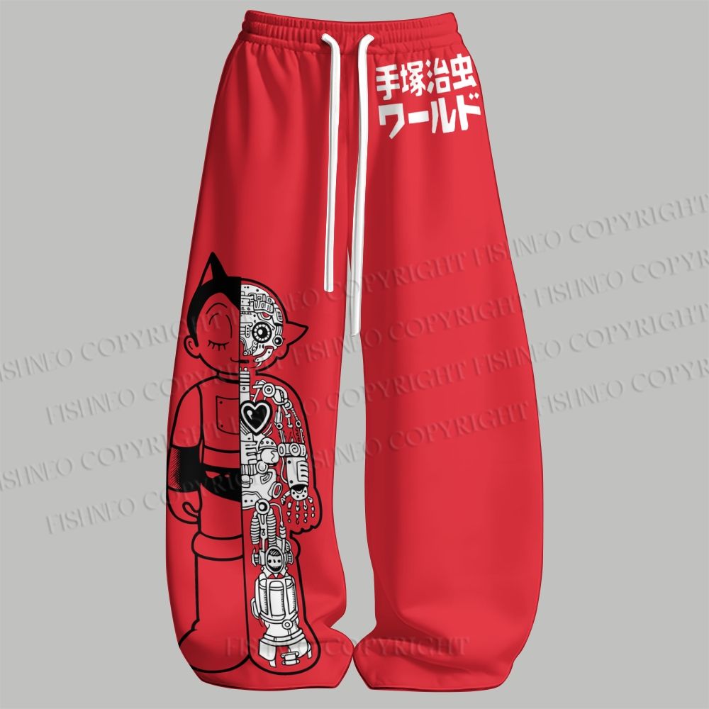 Men's Astro Boy Manga Sleeveless Tank Top & Elasticated Trousers pants Two-Piece Streetwear Set