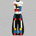 Men's Bauhaus Dachshund Sleeveless Tank Top & Elasticated Trousers pants Two-Piece Streetwear Set