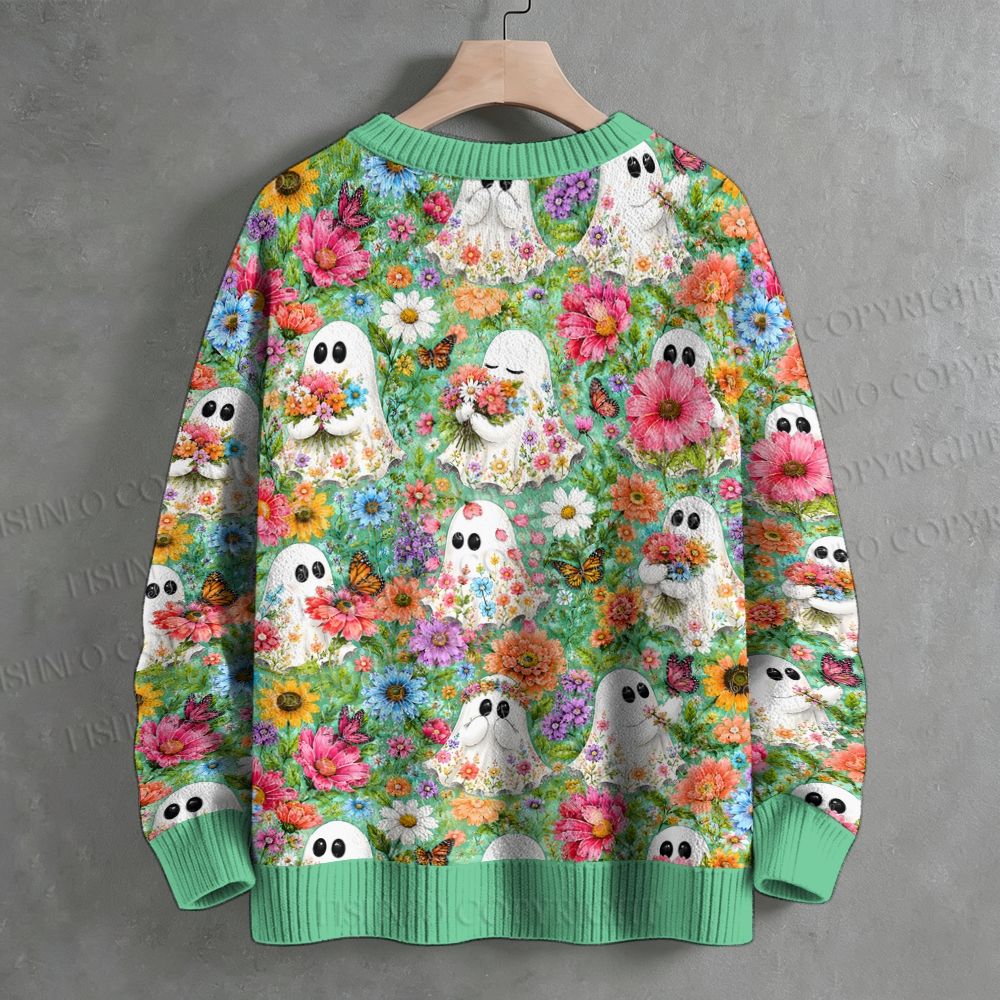Ghost Floral Printed Crew Neck Sweater