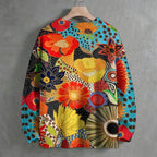 Yayoi Kusama Multicolor Flowers Crew Neck Sweater