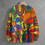 Yayoi Kusama Multicolor Flowers Crew Neck Sweater