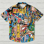 Jean-Michel Basquiat Style Doodle Hawaiian Shirt