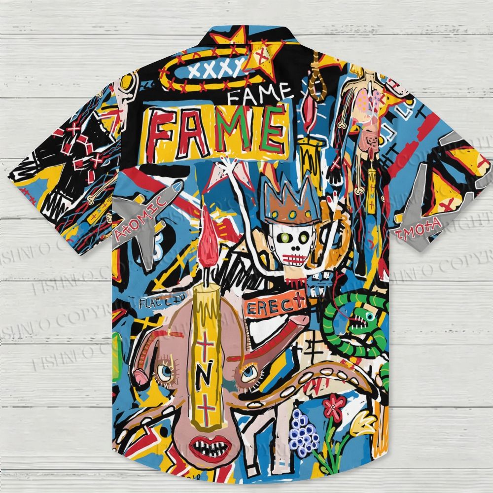 Jean-Michel Basquiat Style Doodle Hawaiian Shirt