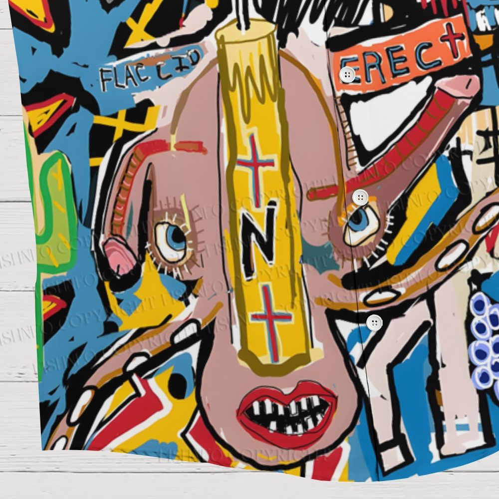Jean-Michel Basquiat Style Doodle Hawaiian Shirt